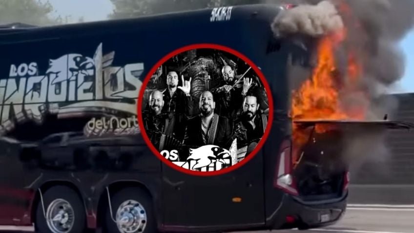 ¡Agradecidos con el de arriba! Camión de Los Inquietos del Norte se incendia, ¿Qué les pasó y cuál es su estado de salud?
